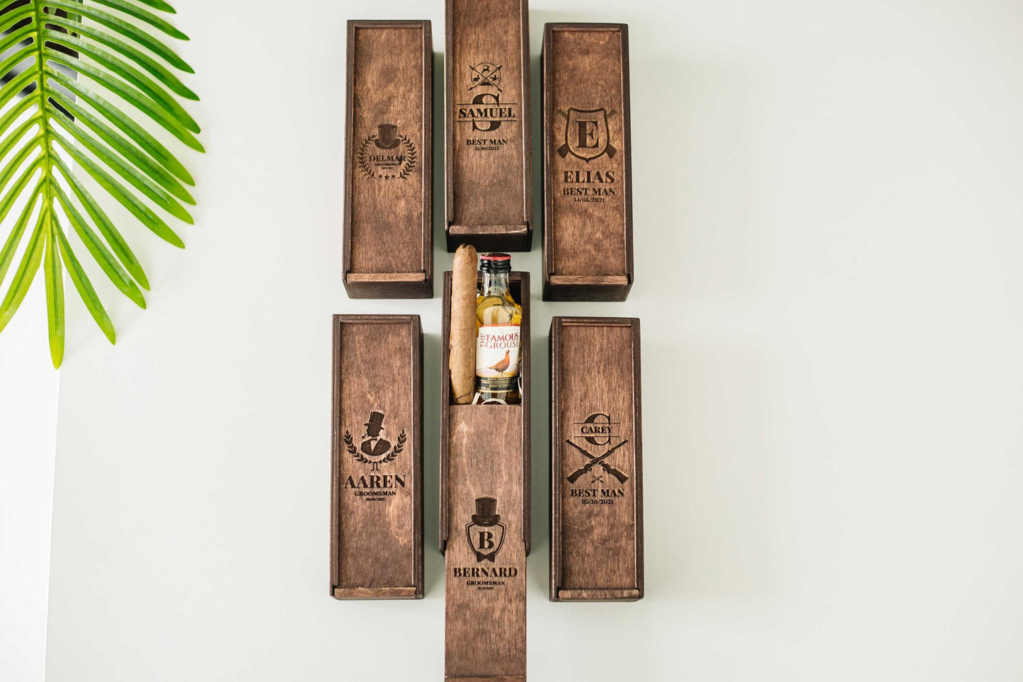 Custom Gift for Groomsman Proposal, Personalized Cigar Box, Customized Wooden Cigar Box Engraved Cigar Box