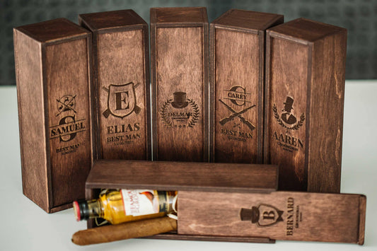 Custom Gift for Groomsman Proposal, Personalized Cigar Box, Customized Wooden Cigar Box Engraved Cigar Box